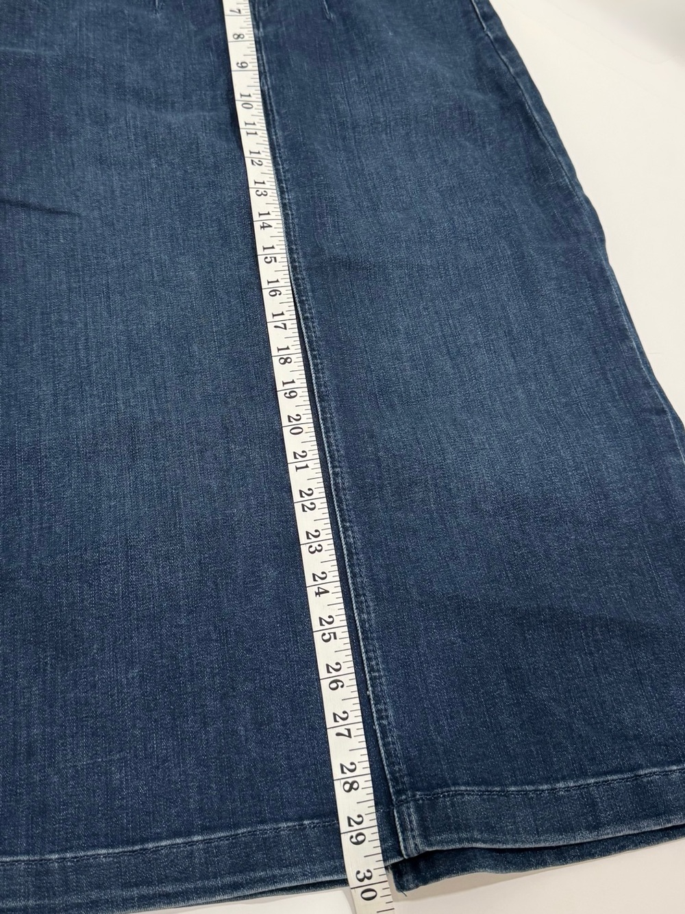 Pilcro by Anthropologie High Rise Straight Denim Midi Skirt Dark Indigo Size 4 - Picture 8 of 12